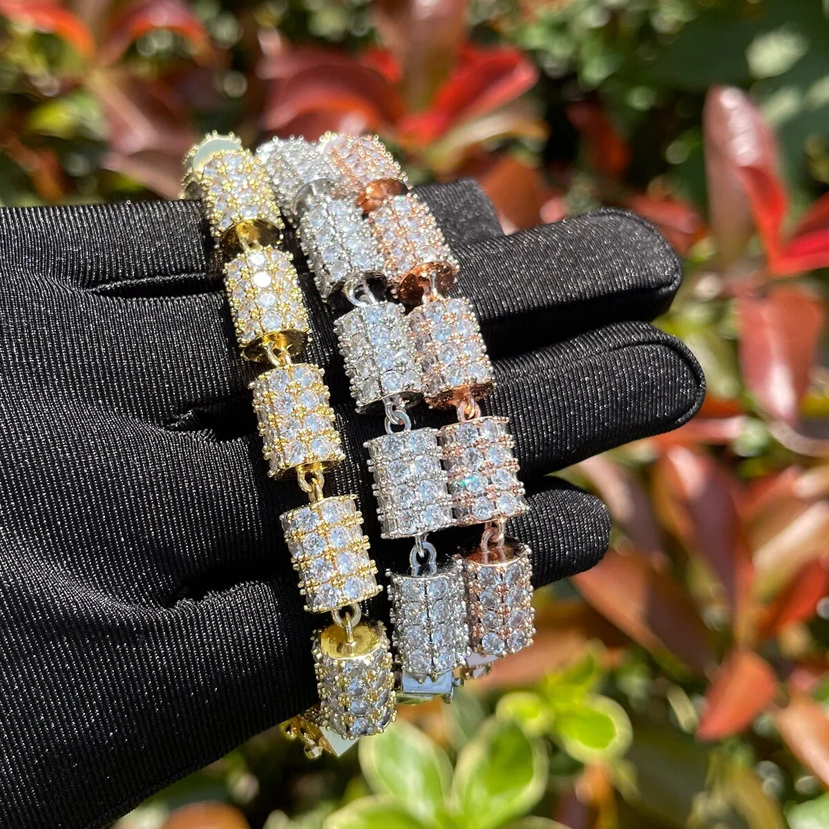10MM Cylindrical Iced Out Diamond Bracelet - Image 5