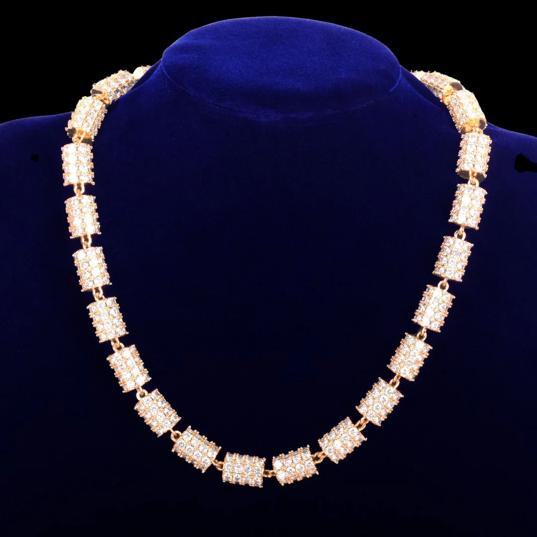 10MM Diamond Wheel Baguette Iced Out Diamond Necklace Chain - Image 2