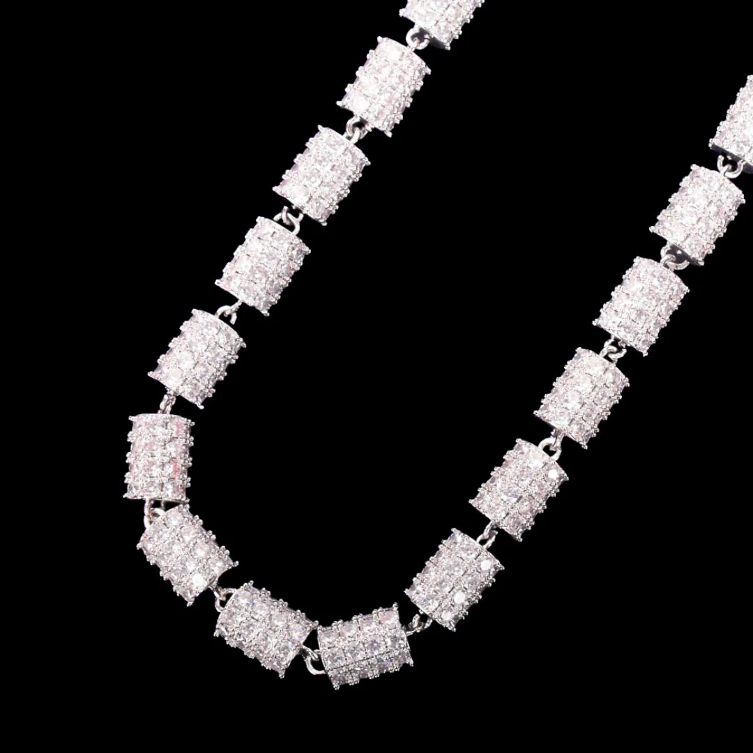 10MM Diamond Wheel Baguette Iced Out Diamond Necklace Chain - Image 3