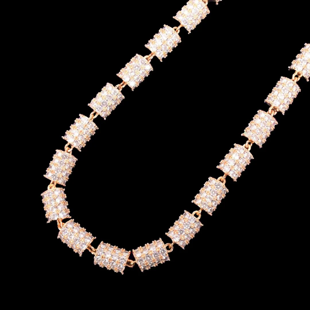 10MM Diamond Wheel Baguette Iced Out Diamond Necklace Chain - Image 4