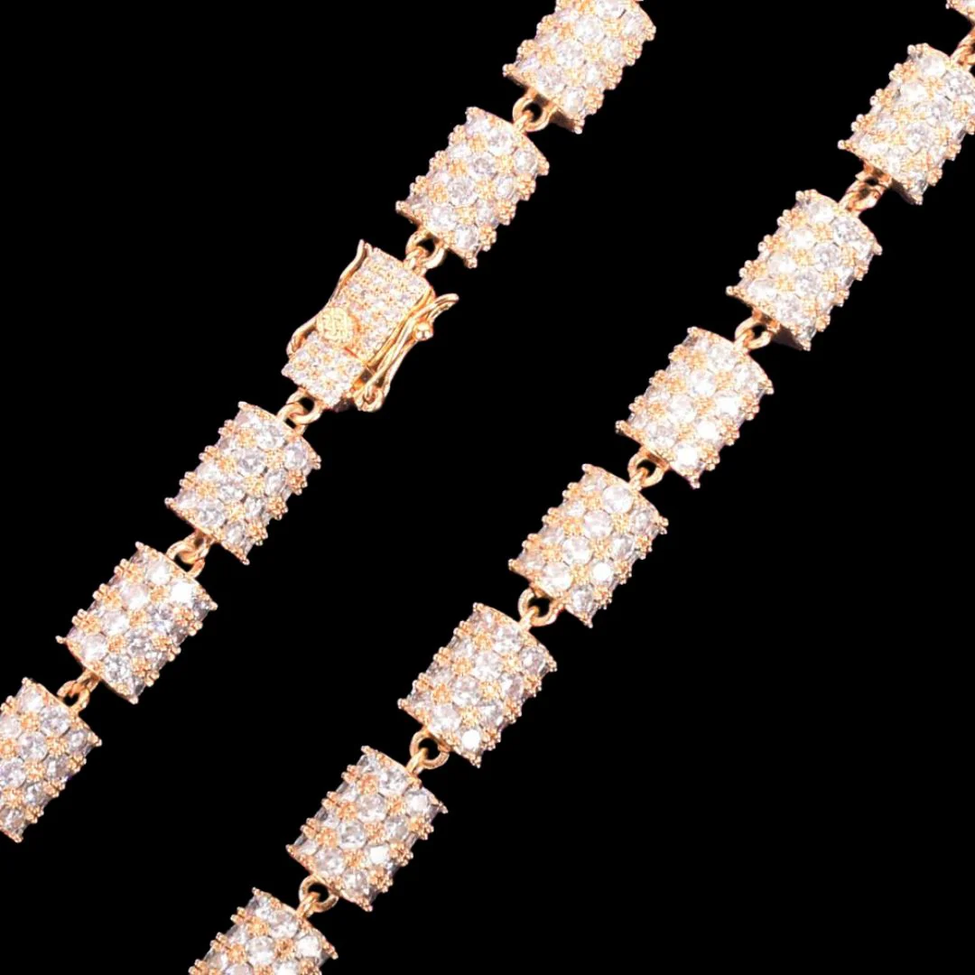 10MM Diamond Wheel Baguette Iced Out Diamond Necklace Chain - Image 6