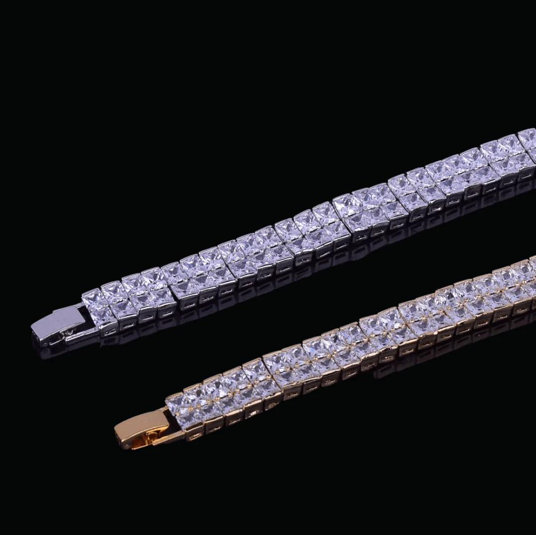 10MM Double Square Baguette Iced Out Diamond Bracelet - Image 3