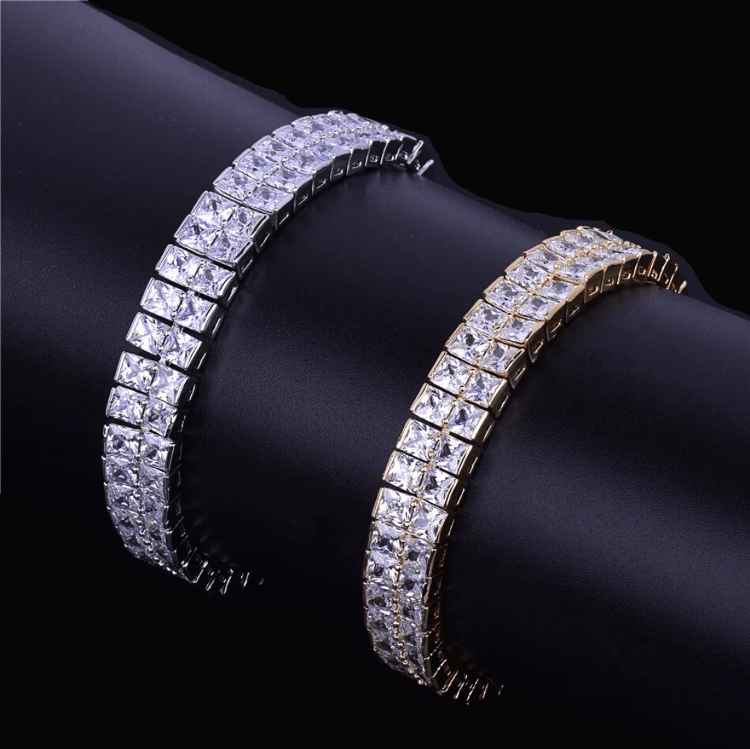 10MM Double Square Baguette Iced Out Diamond Bracelet - Image 4