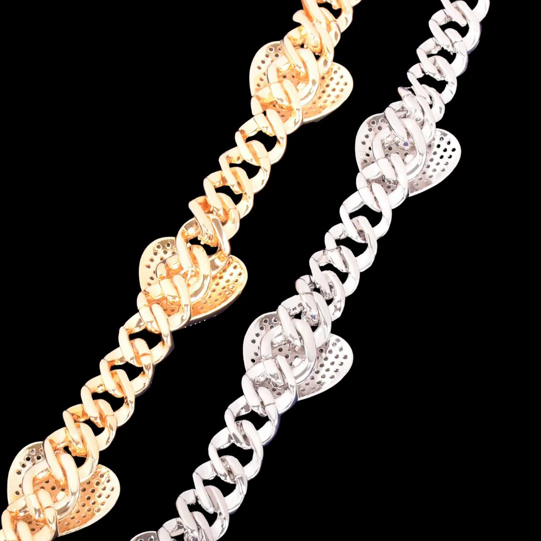 10MM Heart Miami Cuban Link Iced Out Diamond Necklace Chain - Image 6