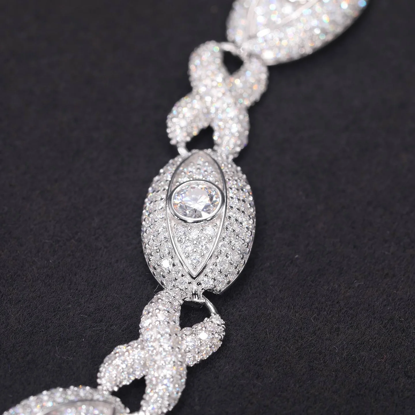 10MM Infinity Eye Cuban Link Iced Out Diamond Bracelet - Image 3