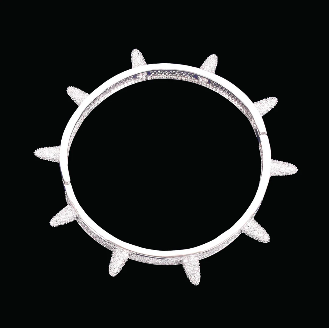 10MM Rivet Spiked Iced Out Diamond Bracelet - Image 4