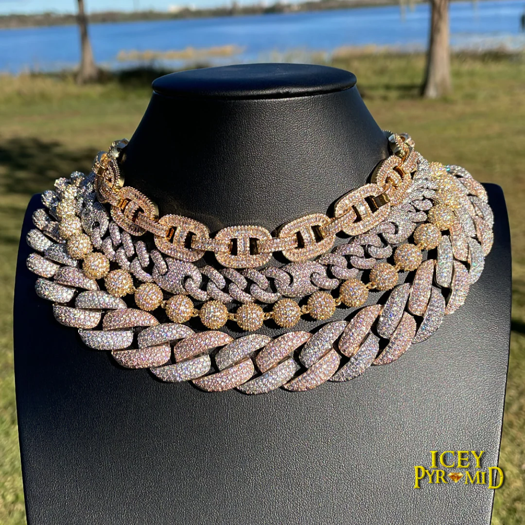 10mm World's Tennis Iced Out Diamond Necklace Chain - Image 3