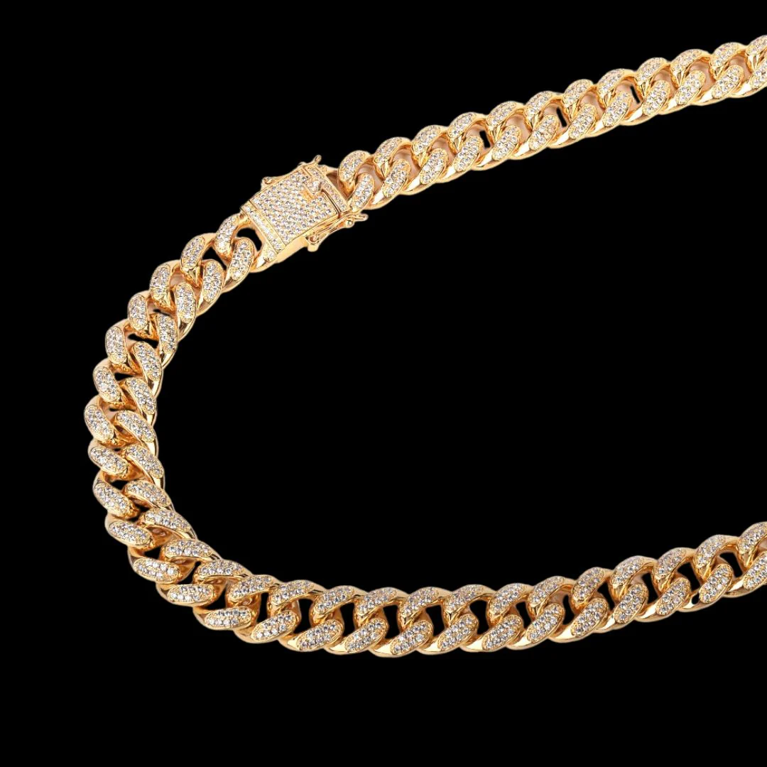 12MM Cuban Link Iced Out Diamond Necklace Chain - Image 10