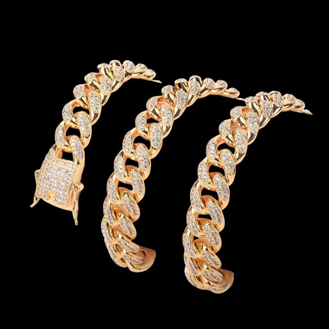 12MM Cuban Link Iced Out Diamond Necklace Chain - Image 13