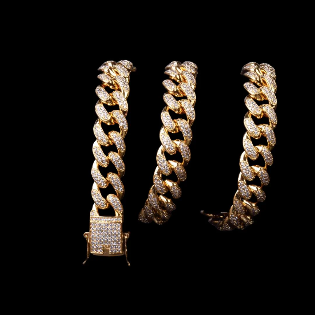 12MM Cuban Link Iced Out Diamond Necklace Chain - Image 14