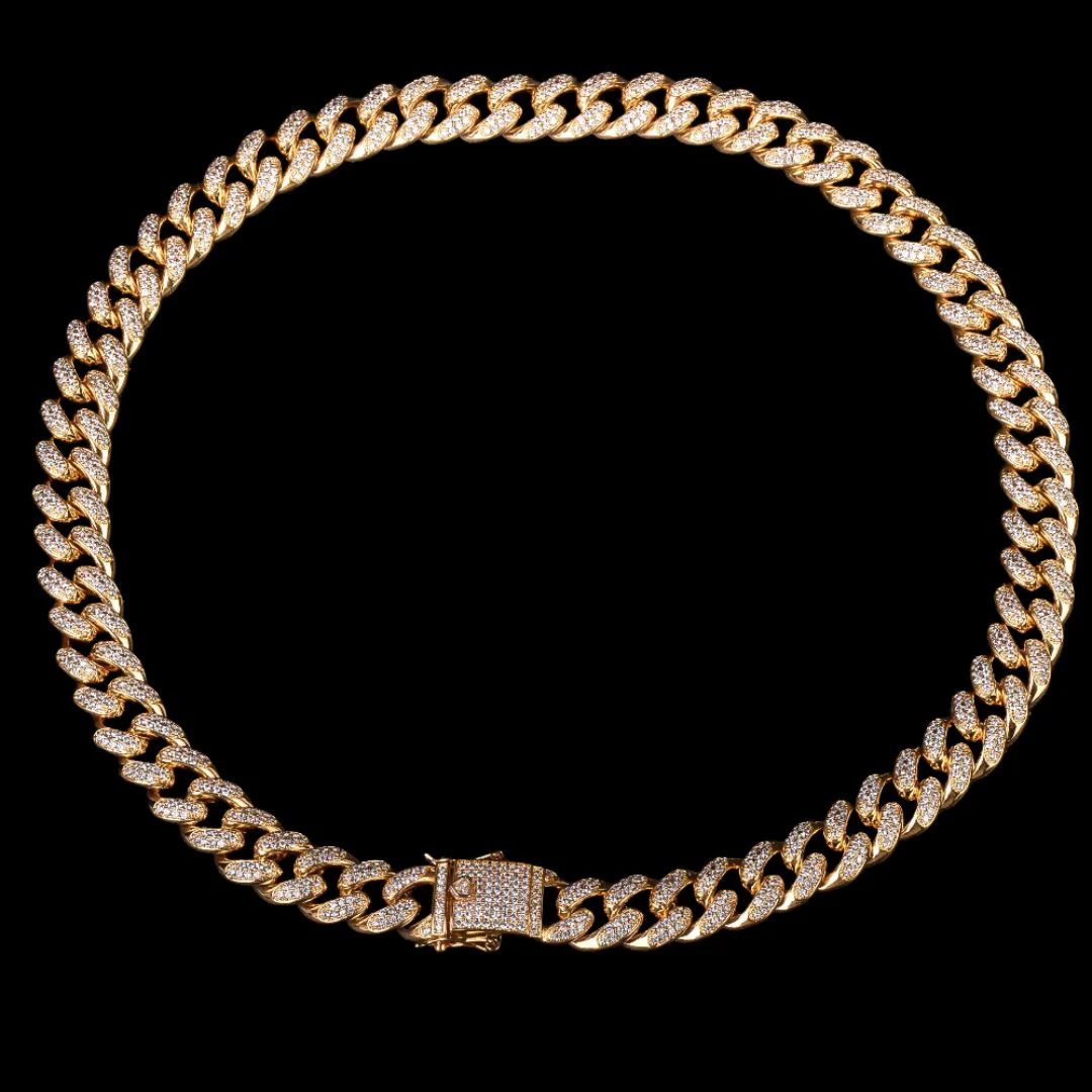 12MM Cuban Link Iced Out Diamond Necklace Chain - Image 4