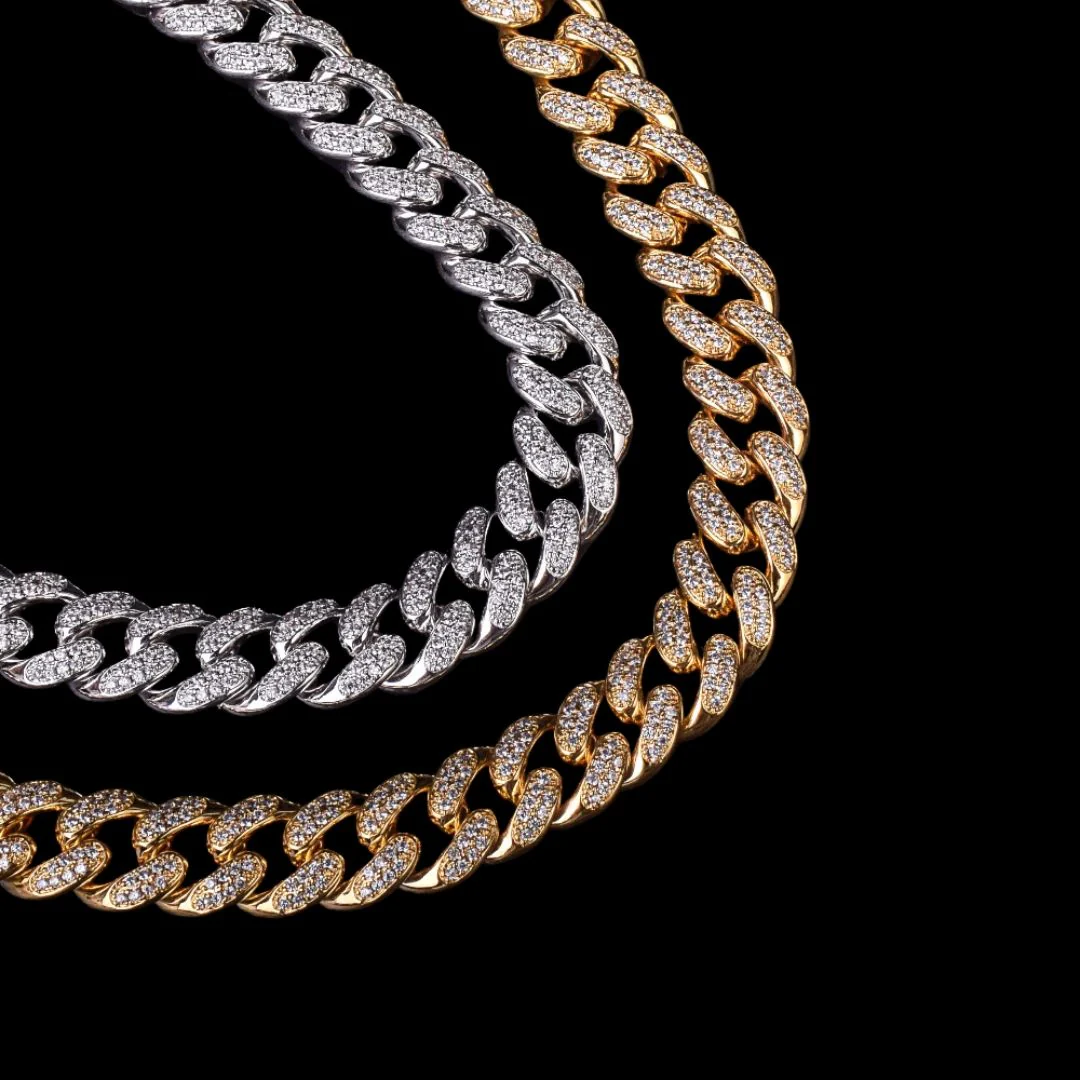 12MM Cuban Link Iced Out Diamond Necklace Chain - Image 6