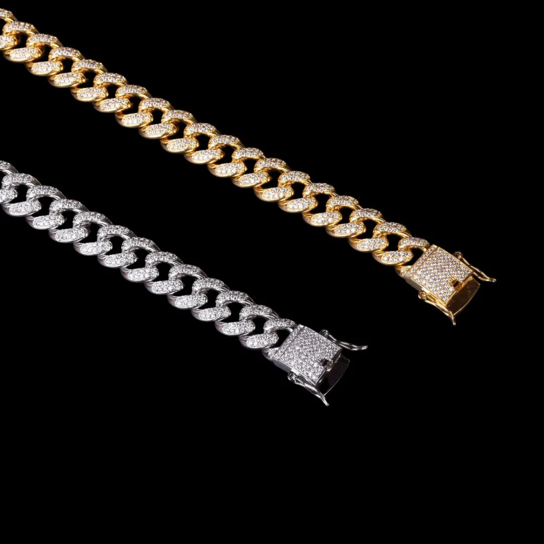 12MM Cuban Link Iced Out Diamond Necklace Chain - Image 7
