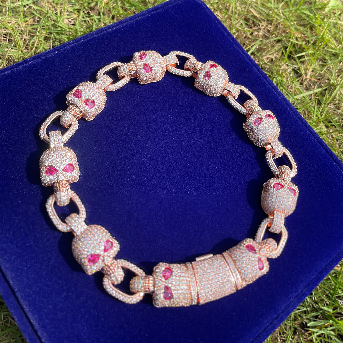 13MM Skull Link Iced Out Diamond Necklace Chain - Image 3