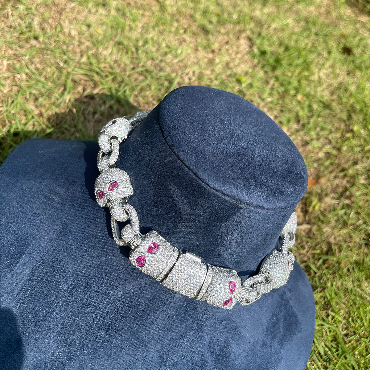 13MM Skull Link Iced Out Diamond Necklace Chain - Image 5