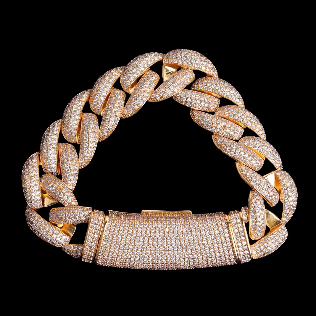 20MM Big Clasp Thick Miami Cuban Iced Out Diamond Bracelet - Image 3