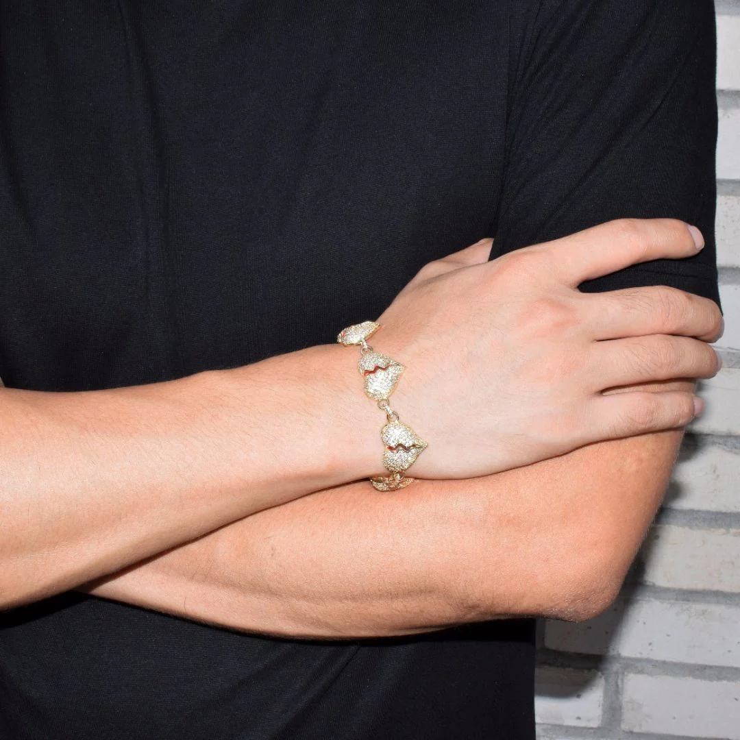 14MM Broken Heart Link Iced Out Diamond Bracelet - Image 5