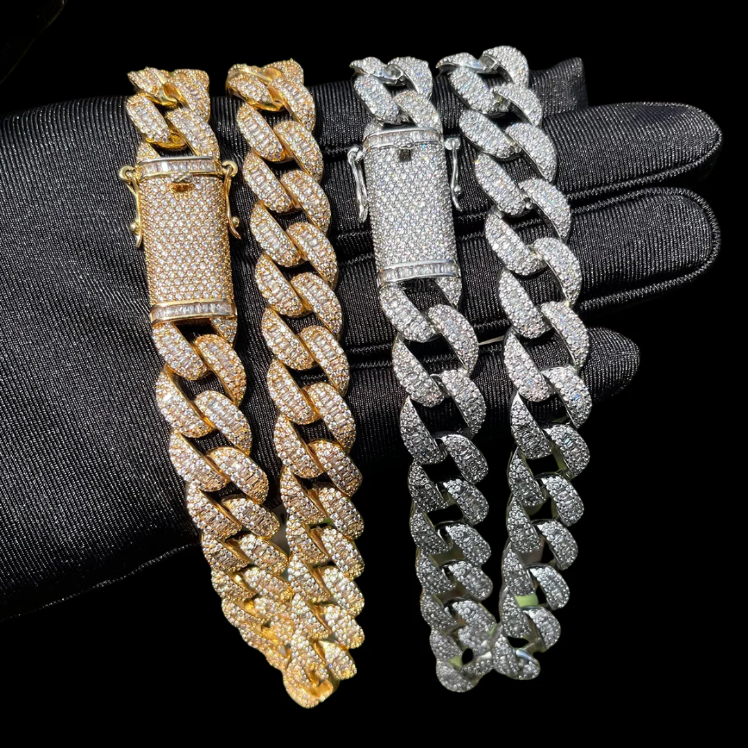 14MM Classy Prong Setting Iced Out Diamond Necklace Chain - Image 5