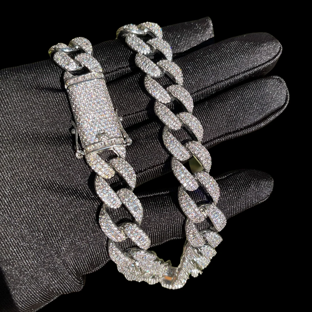 14MM Classy Prong Setting Iced Out Diamond Necklace Chain - Image 6