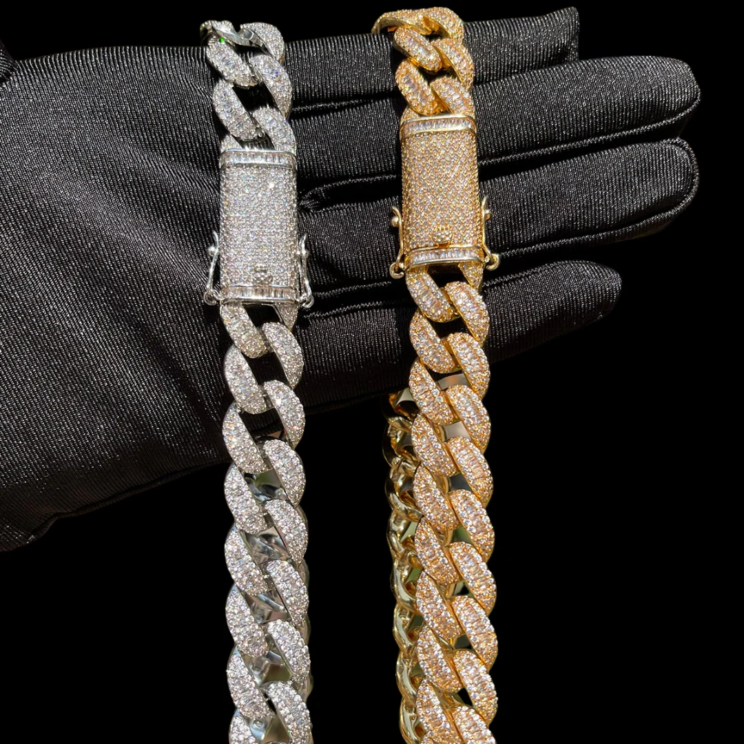 14MM Classy Prong Setting Iced Out Diamond Necklace Chain - Image 7