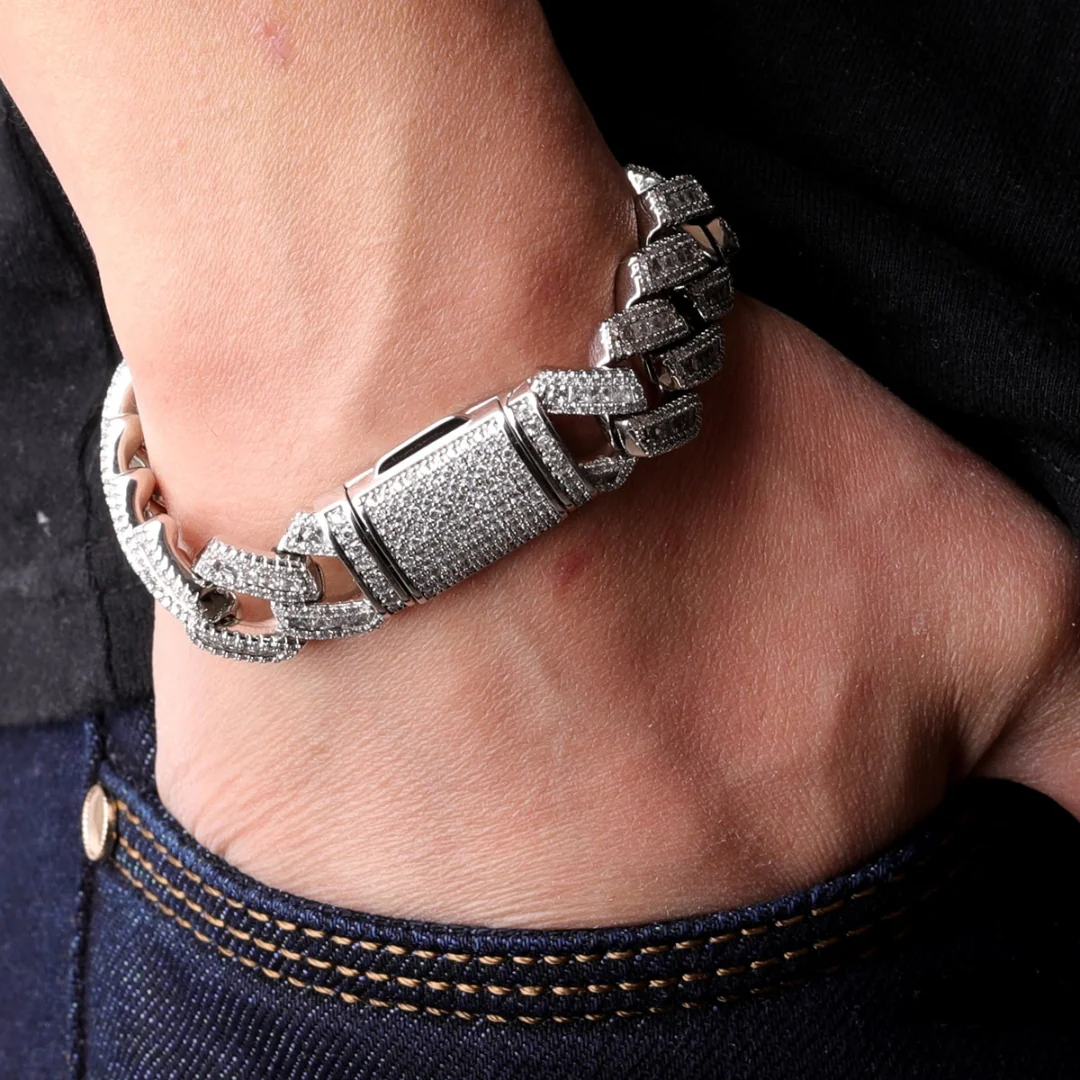 14MM Elegant Thick Iced Out Diamond Bracelet - Image 5