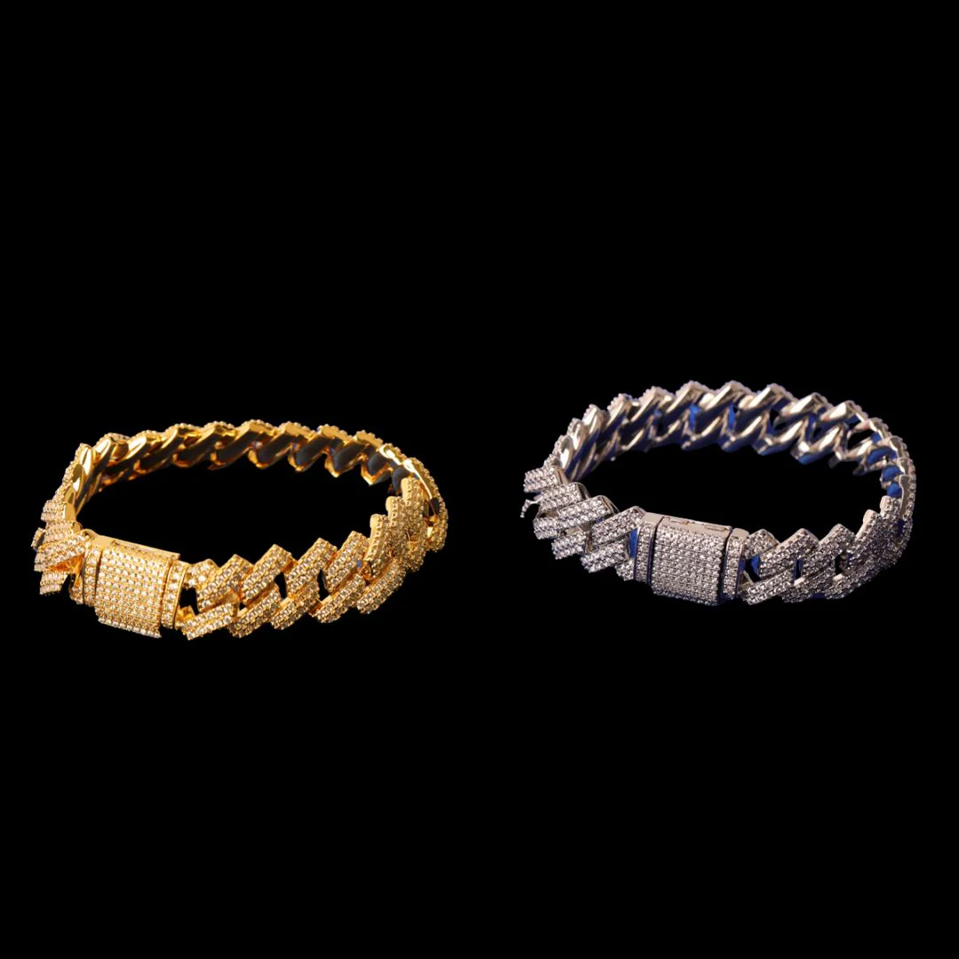 14MM Miami Cuban Link Iced Out Diamond Bracelet - Image 2