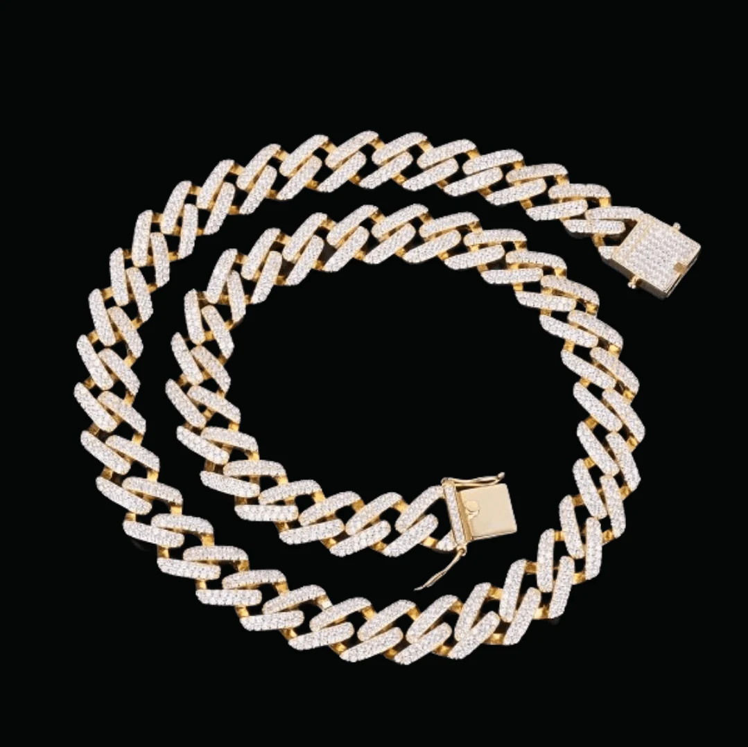 14MM Miami Cuban Link Iced Out Diamond Necklace Chain - Image 5