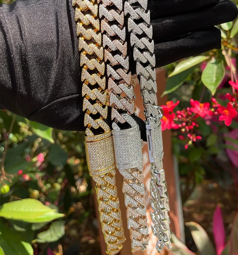 15MM Lightning Link Iced Out Diamond Necklace Chain - Image 2
