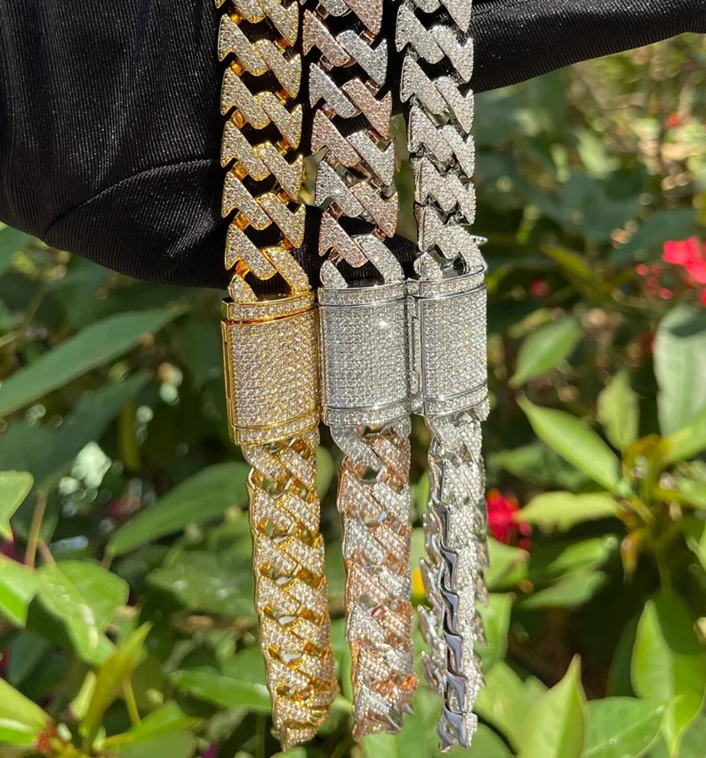 15MM Lightning Link Iced Out Diamond Necklace Chain - Image 4