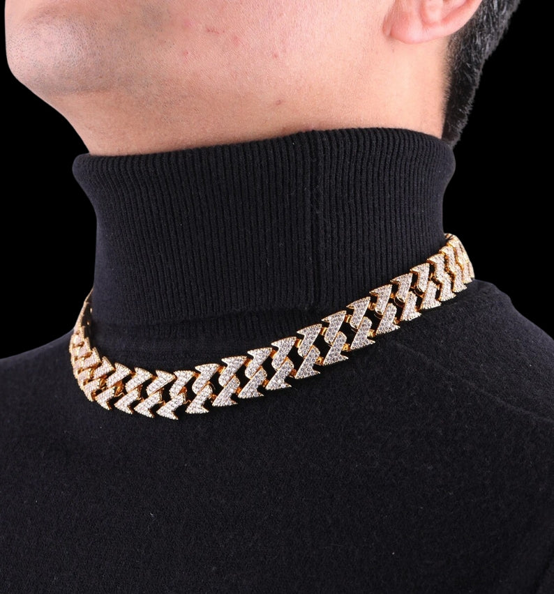15MM Lightning Link Iced Out Diamond Necklace Chain - Image 5