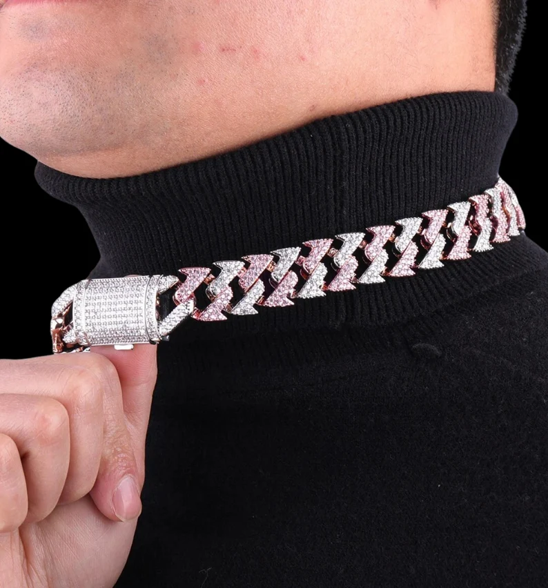 15MM Lightning Link Iced Out Diamond Necklace Chain - Image 6