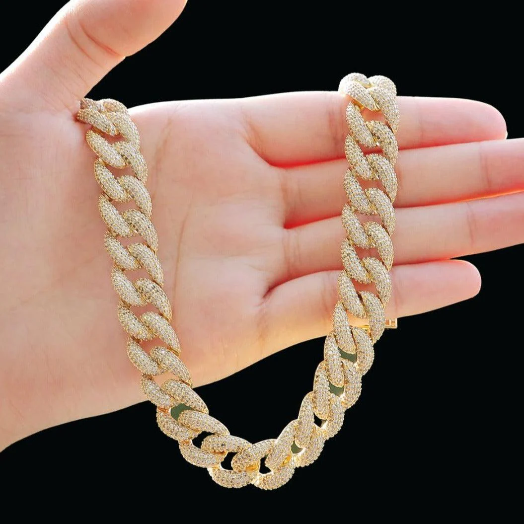 15MM Miami Drip Cuban Link Iced Out Diamond Necklace Chain - Image 4