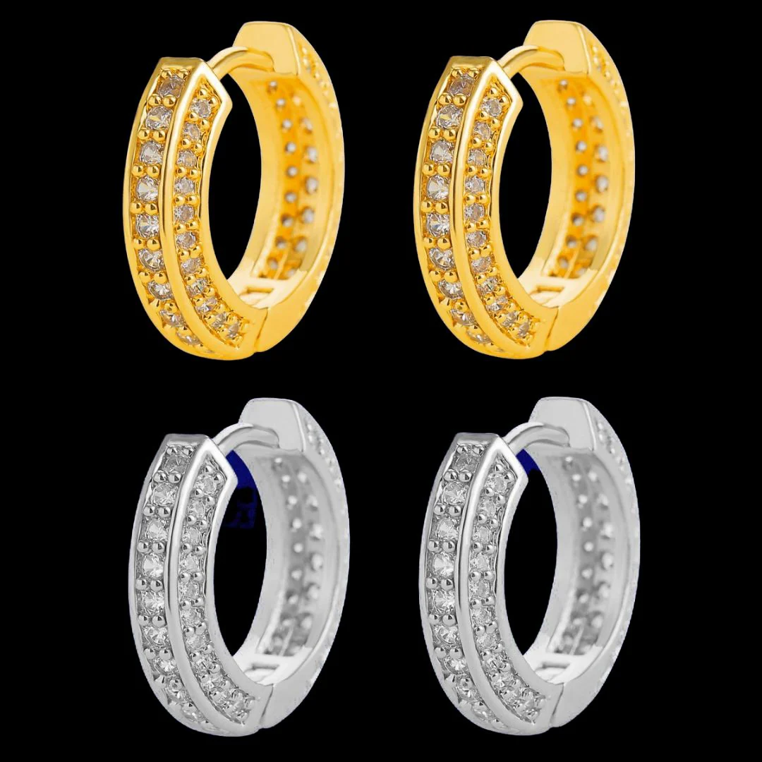 15MM Round Trend Iced Out Diamond Stud Earrings - Image 5