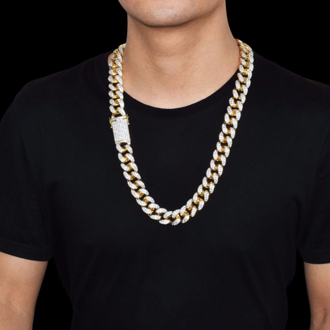 15MM VVS Chunky Miami Cuban Iced Out Diamond Necklace Bracelet Set - Image 5