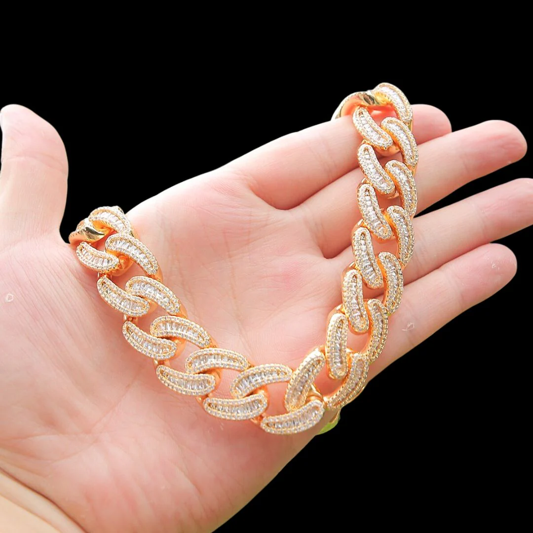 18MM Baguette and Tennis Iced Out Diamond Necklace Bracelet Set - Image 11