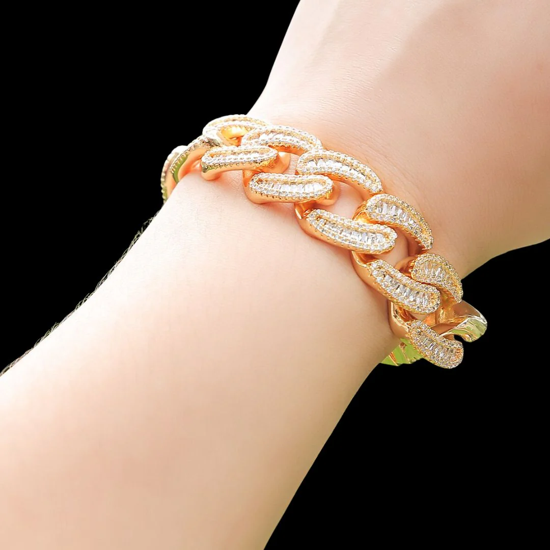 18MM Baguette and Tennis Iced Out Diamond Necklace Bracelet Set - Image 12