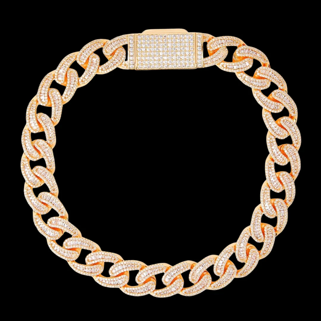 18MM Baguette and Tennis Link Iced Out Diamond Necklace Chain - Image 2