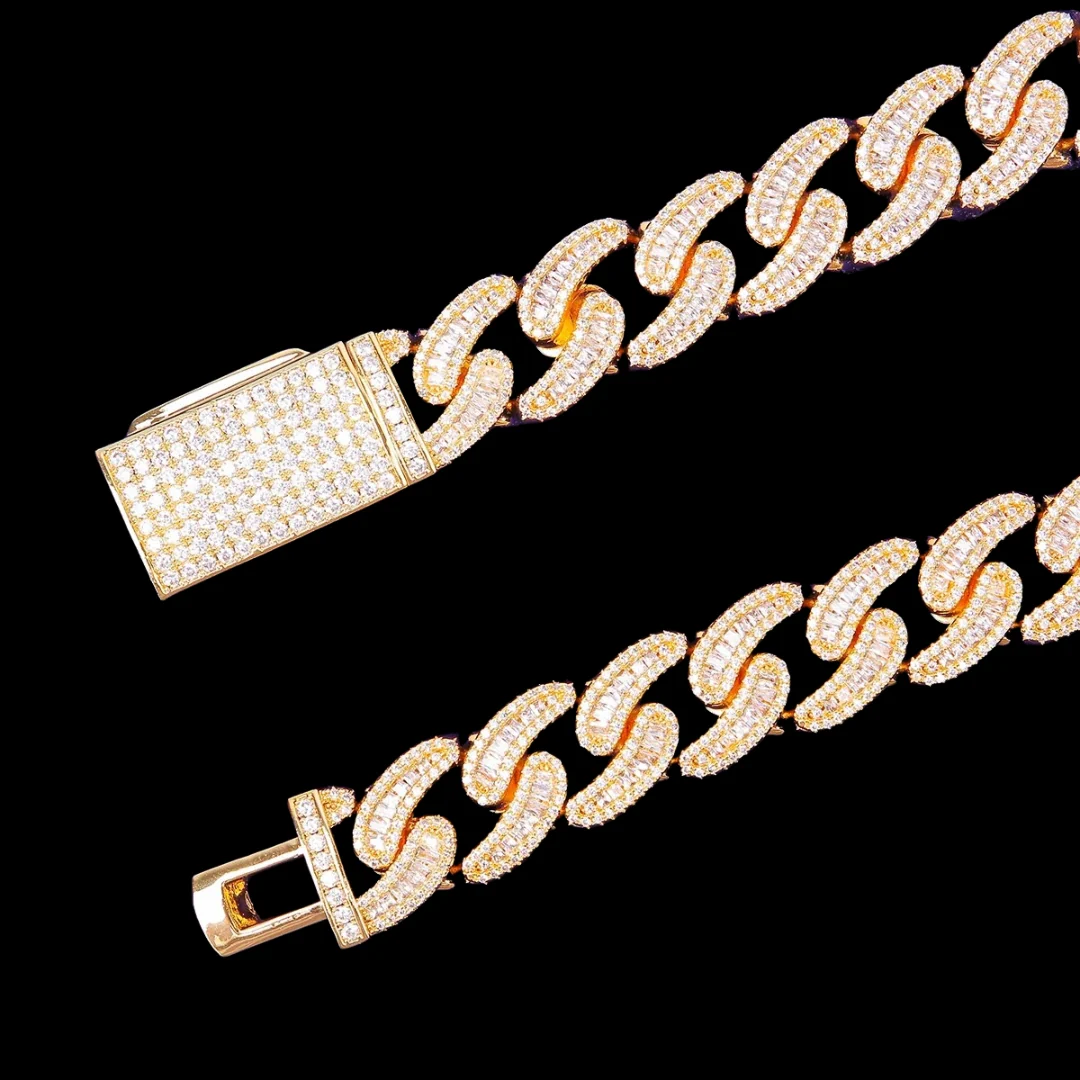 18MM Baguette and Tennis Link Iced Out Diamond Necklace Chain - Image 5