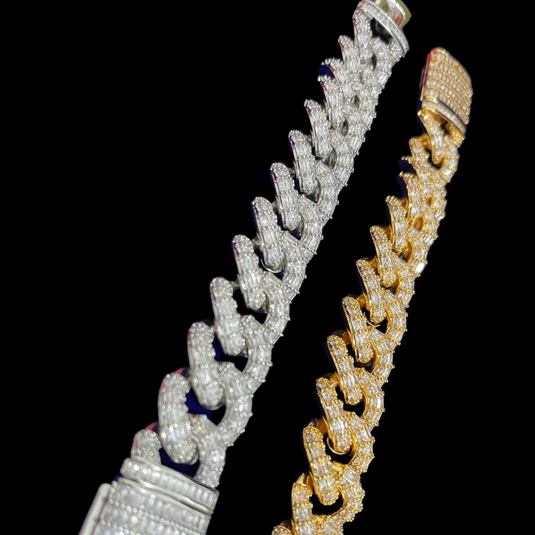 19MM Fully Baguette Cuban Link Iced Out Diamond Bracelet - Image 4