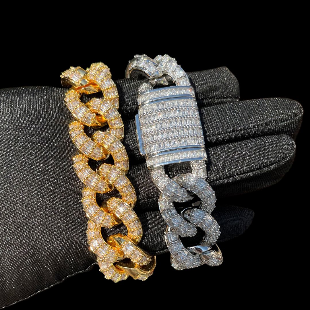 19MM Fully Baguette Cuban Link Iced Out Diamond Bracelet - Image 6
