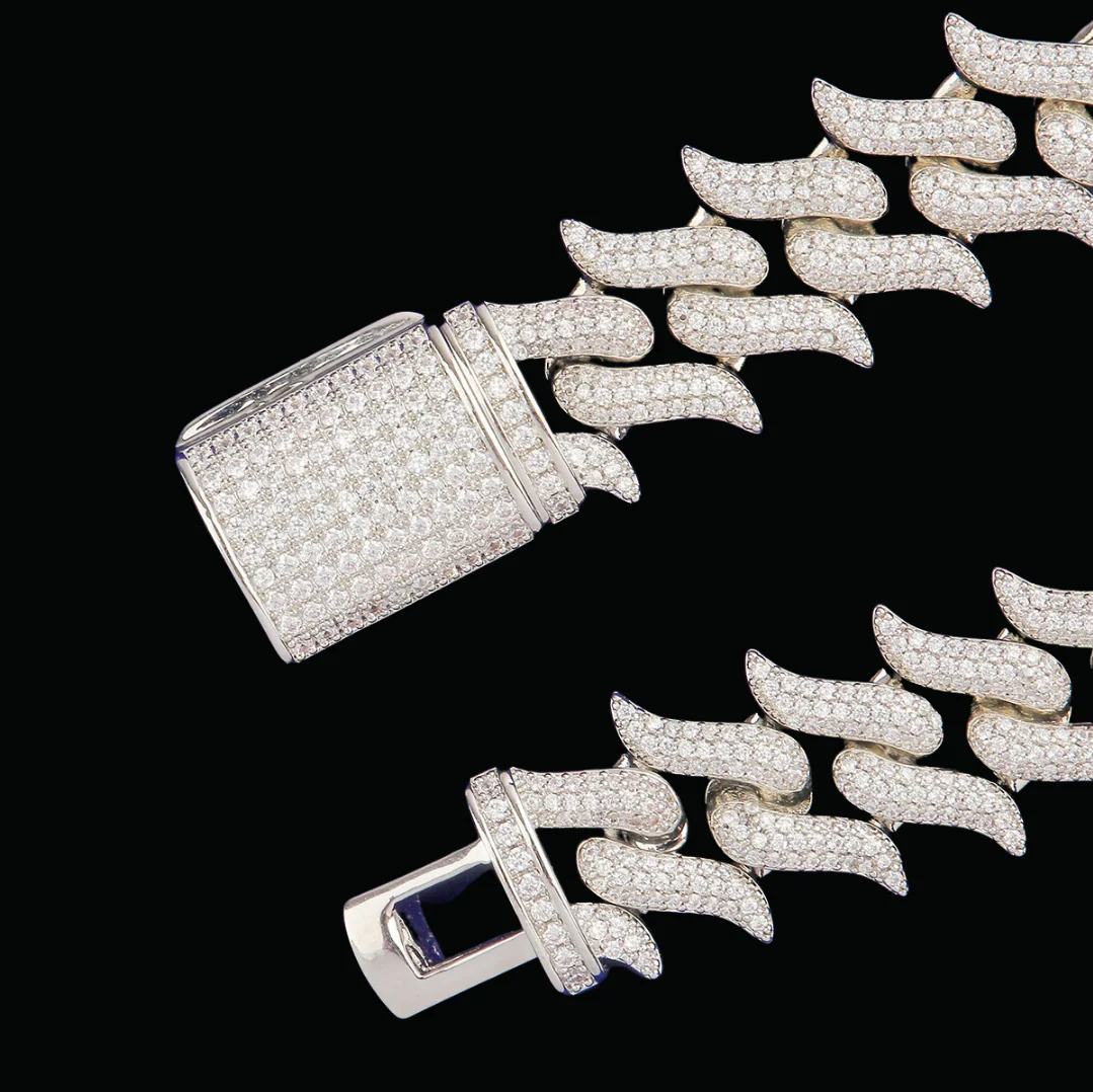 19MM Mustache Iced Out Diamond Bracelet - Image 3