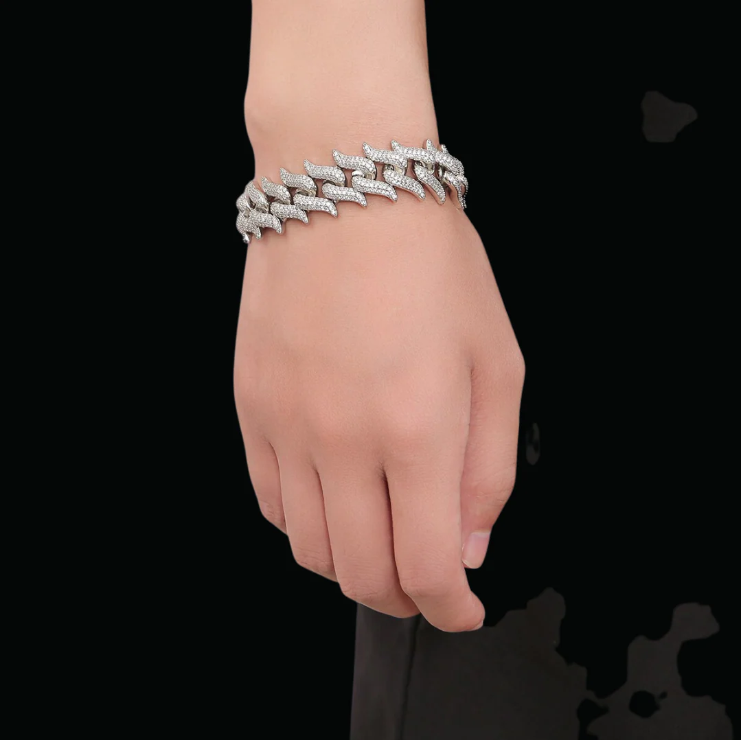 19MM Mustache Iced Out Diamond Bracelet - Image 4
