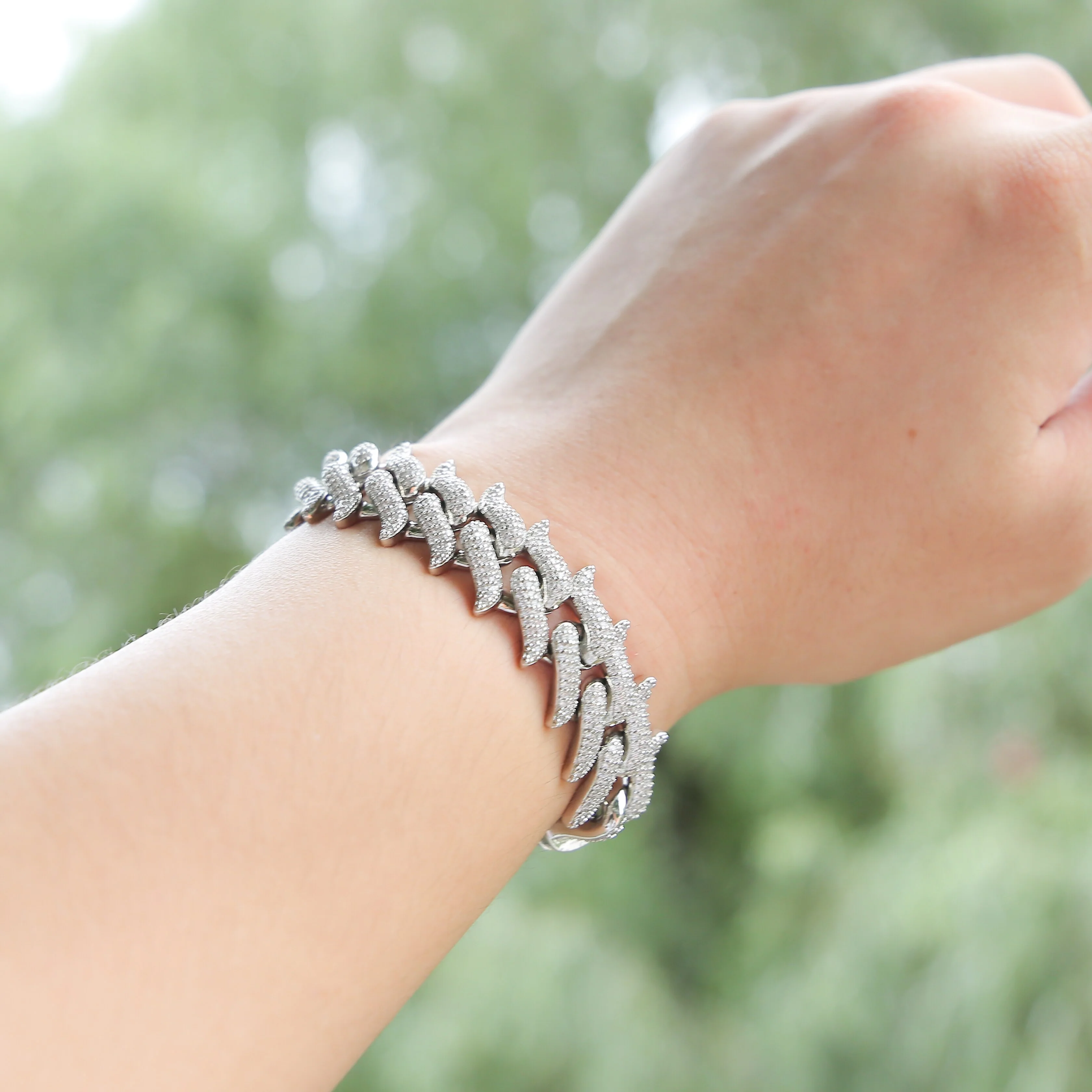 19MM Mustache Iced Out Diamond Bracelet - Image 5