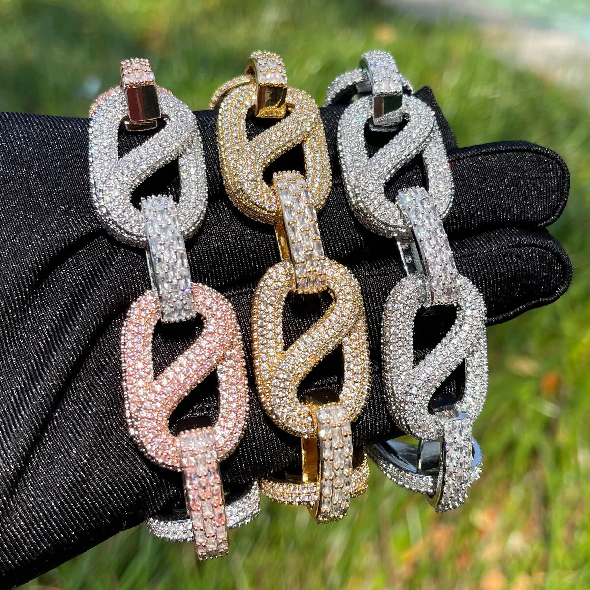 20MM Baguette and Stones Infinity Iced Out Diamond Bracelet - Image 2