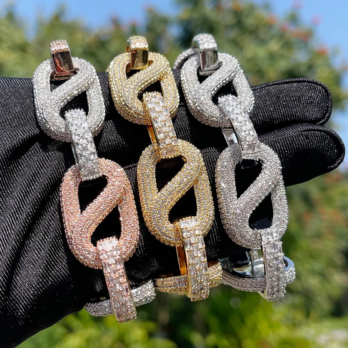 20MM Baguette and Stones Infinity Iced Out Diamond Bracelet - Image 4