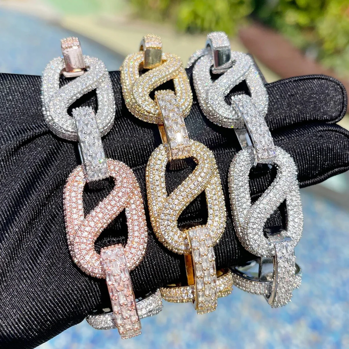 20MM Baguette and Stones Infinity Iced Out Diamond Bracelet - Image 5