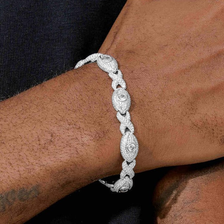 20MM Diamond Eyes Infinity Linked Iced Out Diamond Necklace Bracelet Set - Image 4
