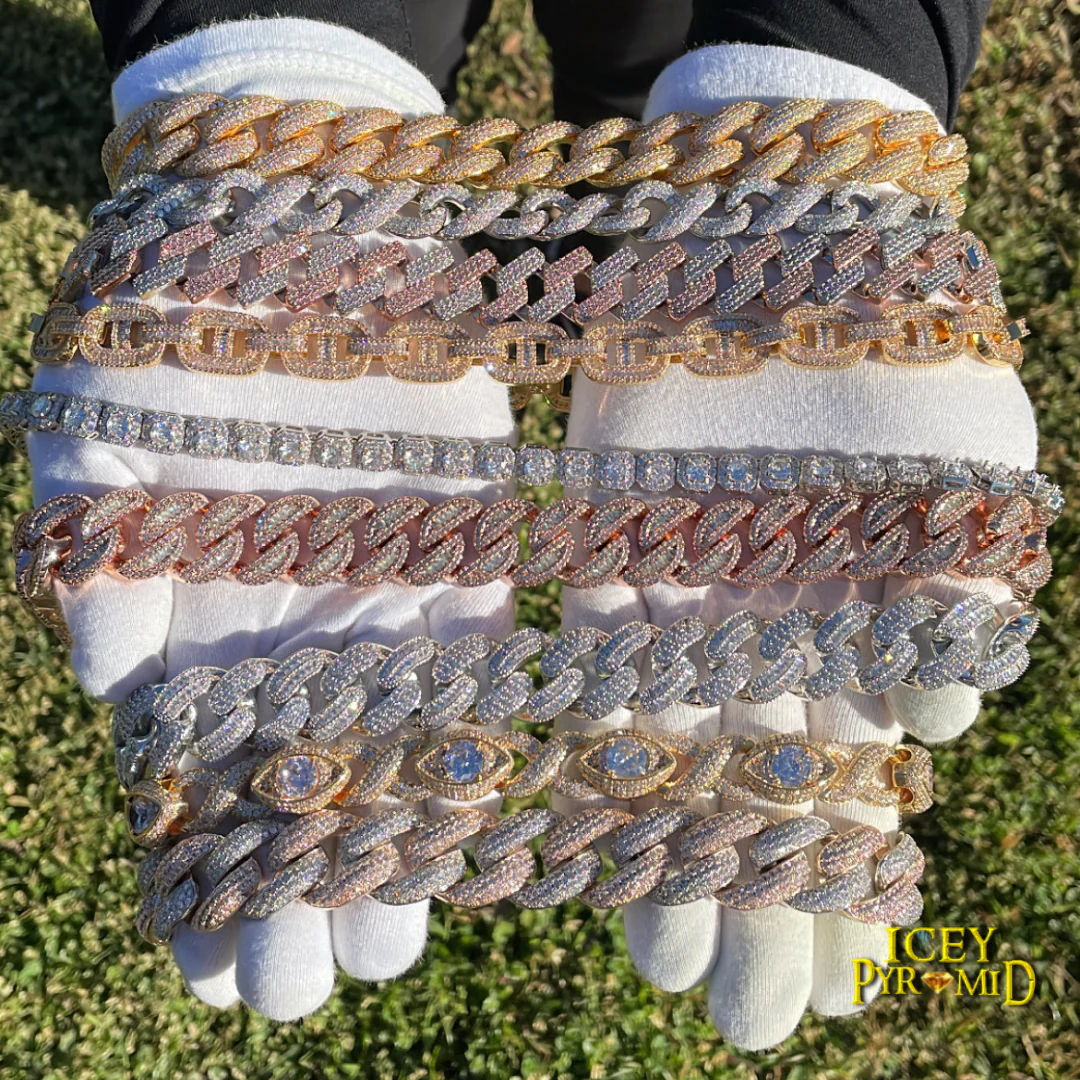 20MM Diamond Eyes Infinity Linked Iced Out Diamond Necklace Chain - Image 3