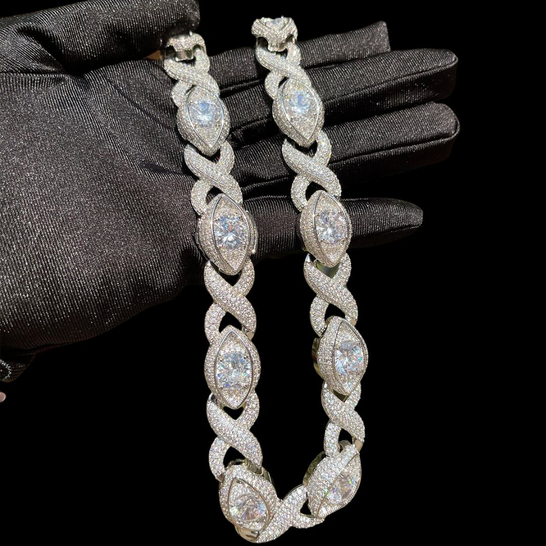 20MM Diamond Eyes Infinity Linked Iced Out Diamond Necklace Chain - Image 5