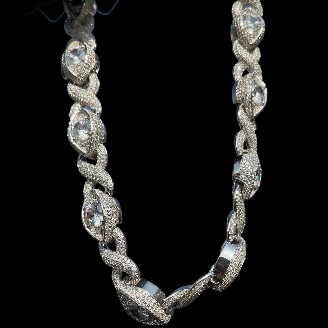 20MM Diamond Eyes Infinity Linked Iced Out Diamond Necklace Chain - Image 7
